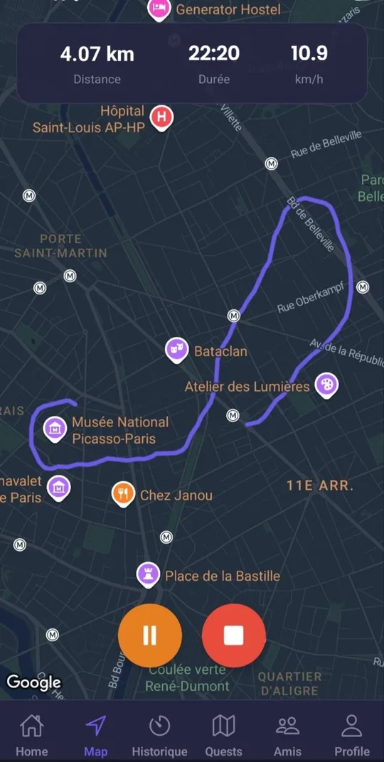 Suivi GPS d'une course en temps reel